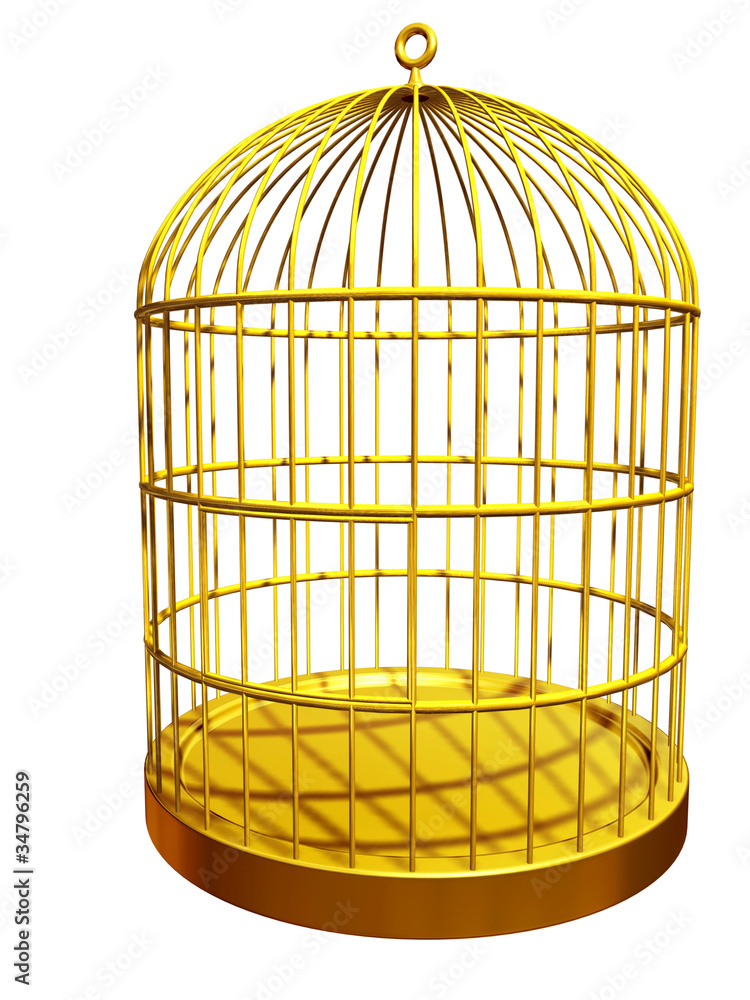 goldener Vogelkäfig geschlossen