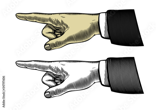 Hand with pointing finger (Vector illustration)