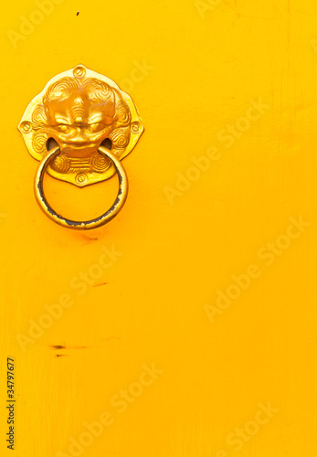 Yellow doors and door handles