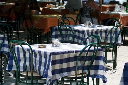Table in a street cafe