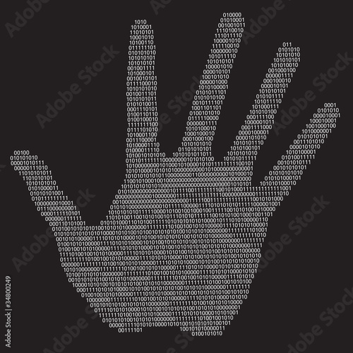 Privacy hand silhouette, vector