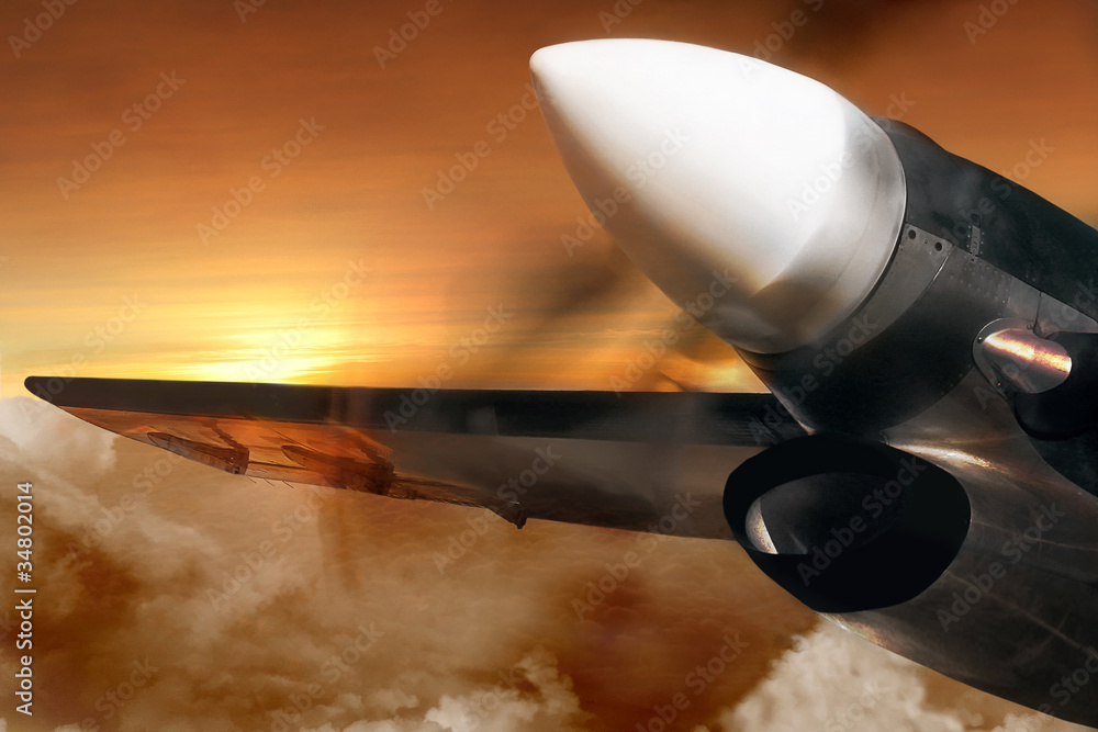 Airplane in sunrise sky. Trough times ahead future. Airplane in sunrise sky. Trough times ahead future.
