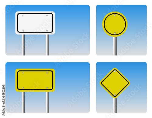 Vector illustration of blank guidepost sign