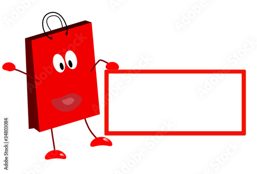 Fondo abstracto con bolsa para comprar y anuncio