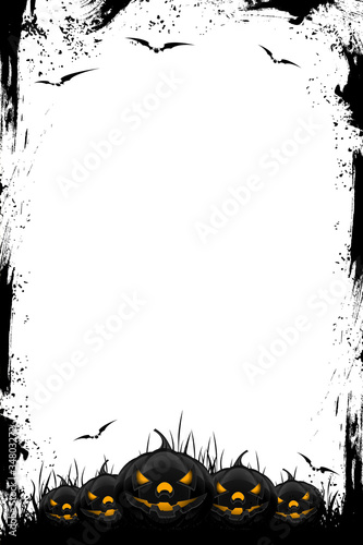 Grunge Halloween black frame