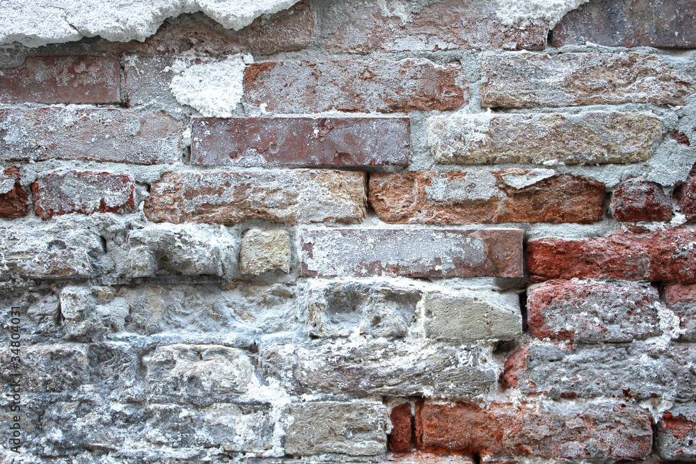 Fototapeta premium old weathered Brickwall in venice
