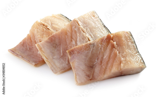 fresh raw mackerel pieces photo