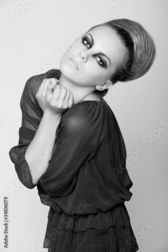 black and white photography from portfolio fashion model with br