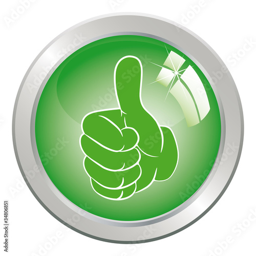 Hand gesture with thumb up.