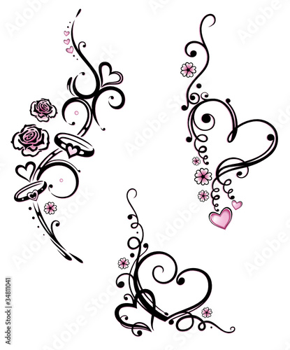 Herz, Liebe, love, Valentinstag, vector set, rosa