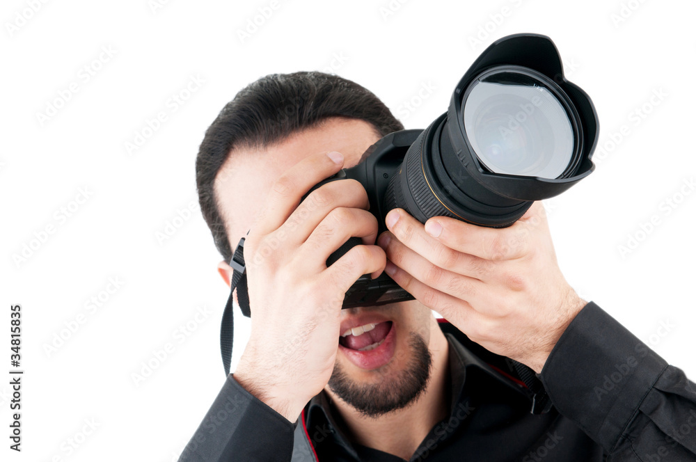 Photographer with the digital camera Photographer with the digital camera