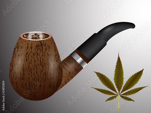 wooden smoking pipe