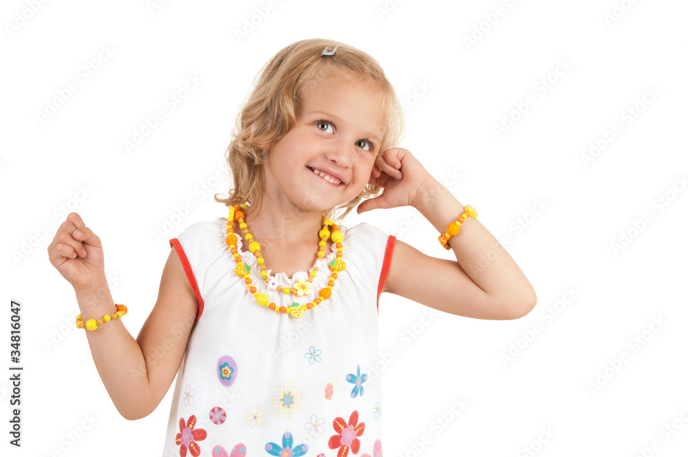 Cute little girl posing for the camera Cute little girl posing for the camera