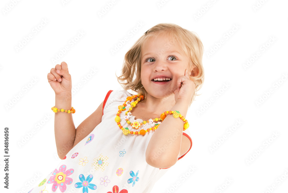 Cute little girl posing for the camera Cute little girl posing for the camera