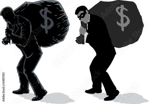 Outline of Business man with bag