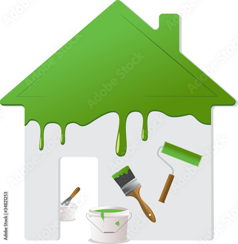 Home repair and painting tools, vector illustration
