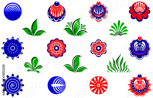 Gorodets painting style floral elements