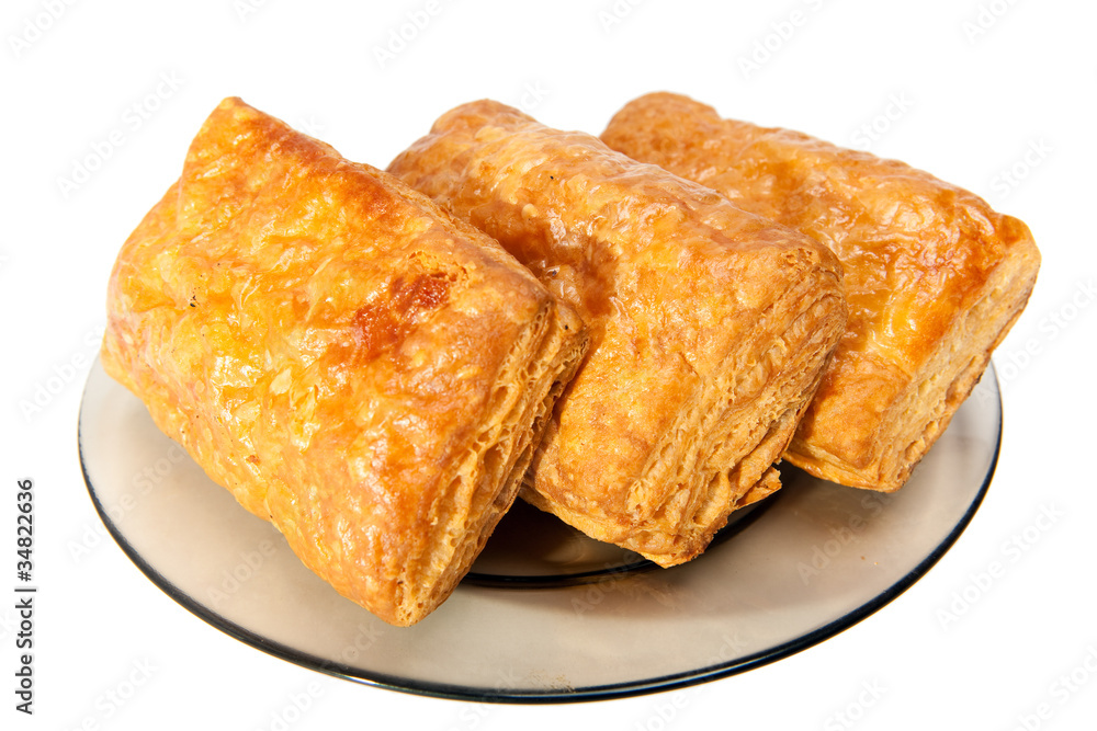 Puff rolls on a plate Puff rolls on a plate