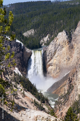 Lower Yellowstone River Falls in Wyoming USA