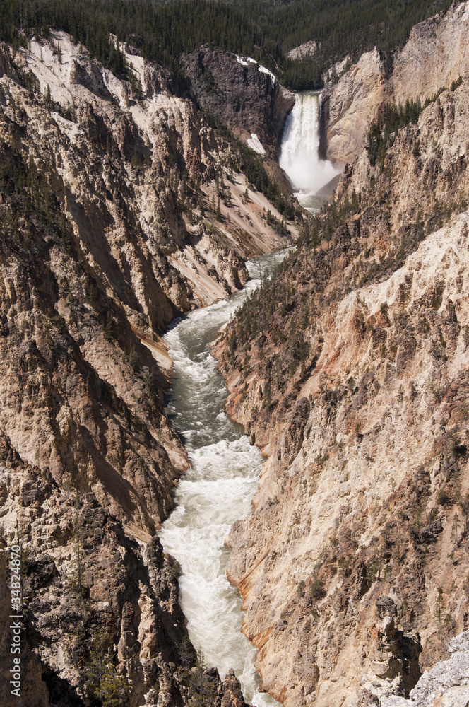 Lower Yellowstone River Falls in Wyoming USA