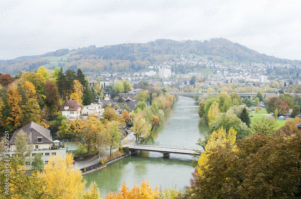 Bern; Switzerland; Swiss; aar; aare; river; multicolored; water;