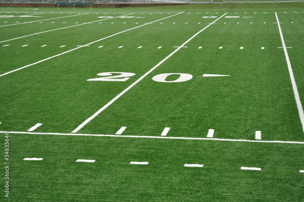 Twenty Yard Line on American Football Field