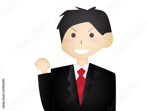 ガッツポーズするビジネスマン