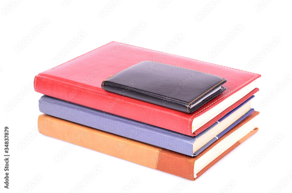 Pile of books, leather covers Pile of books, leather covers