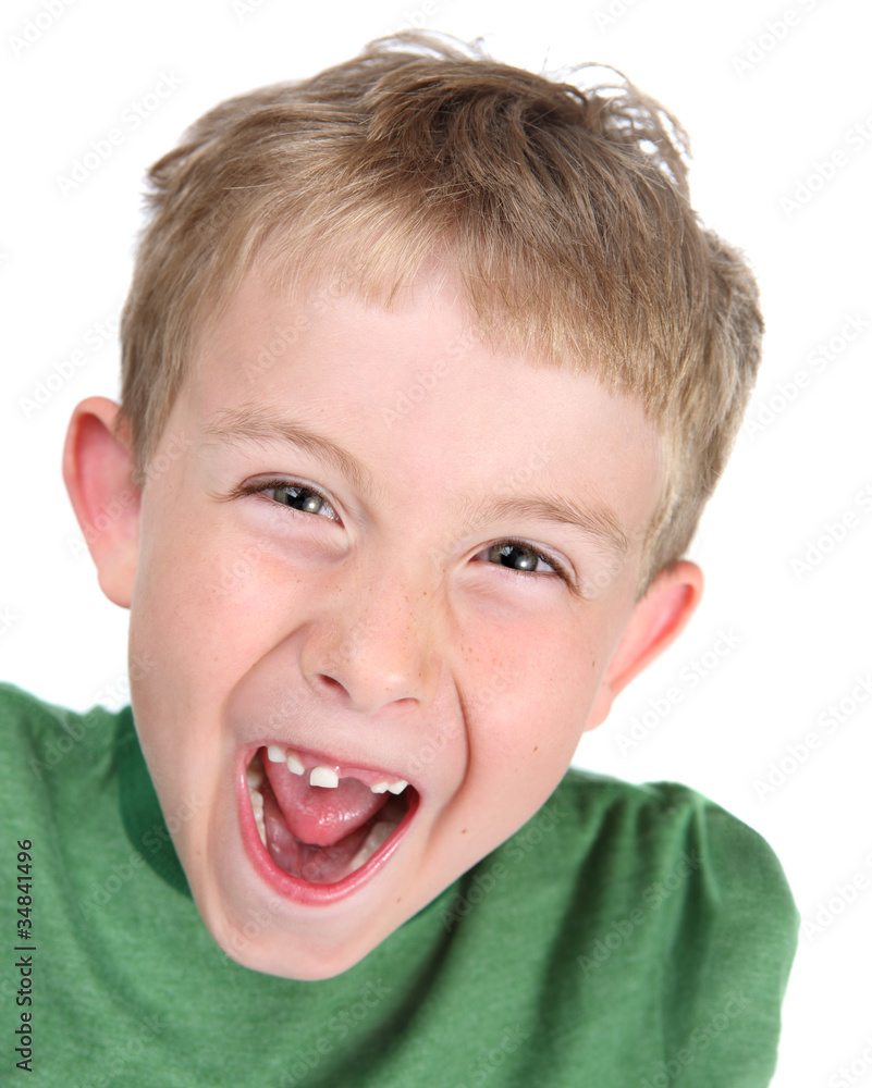 Young boy making a silly face