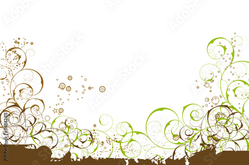 grunge floral marron