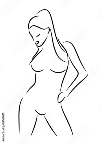 Silhouette of a beautiful woman