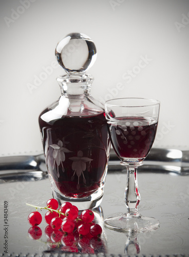 glass of cordial with fruits