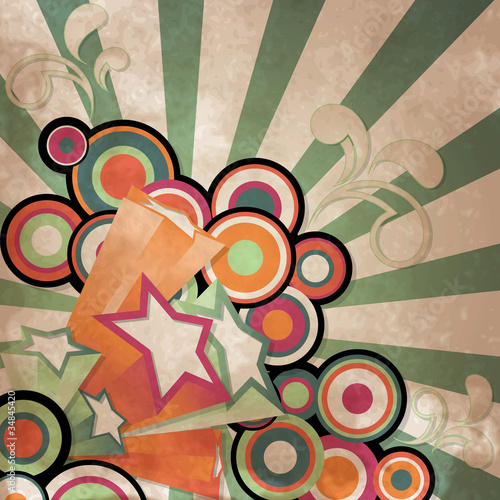 Sfondo retro con stelle - Vintage background with stars