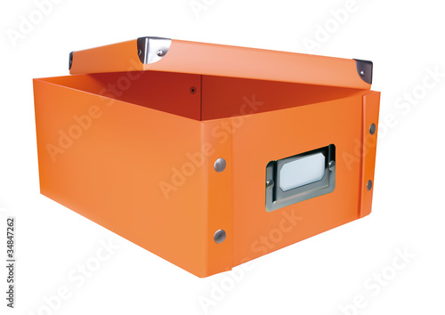 Orange opened storage box