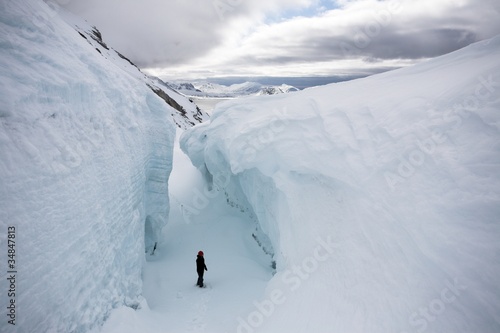 Quadro su tela Big glacier crevasse