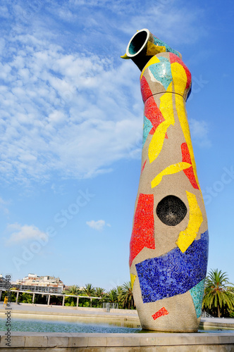 Dona i Ocell Joan Miro's sculpture in Barcelona, Spain photo