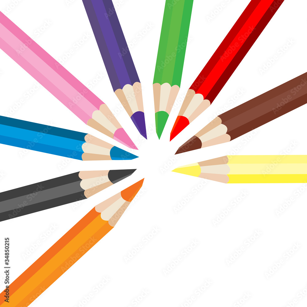 Naklejka premium Set of colored pencils