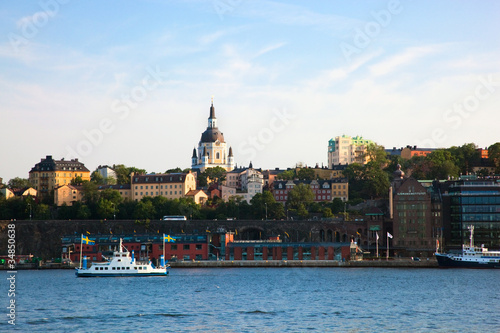 Stockholm  Sweden in Europe. Waterfront view