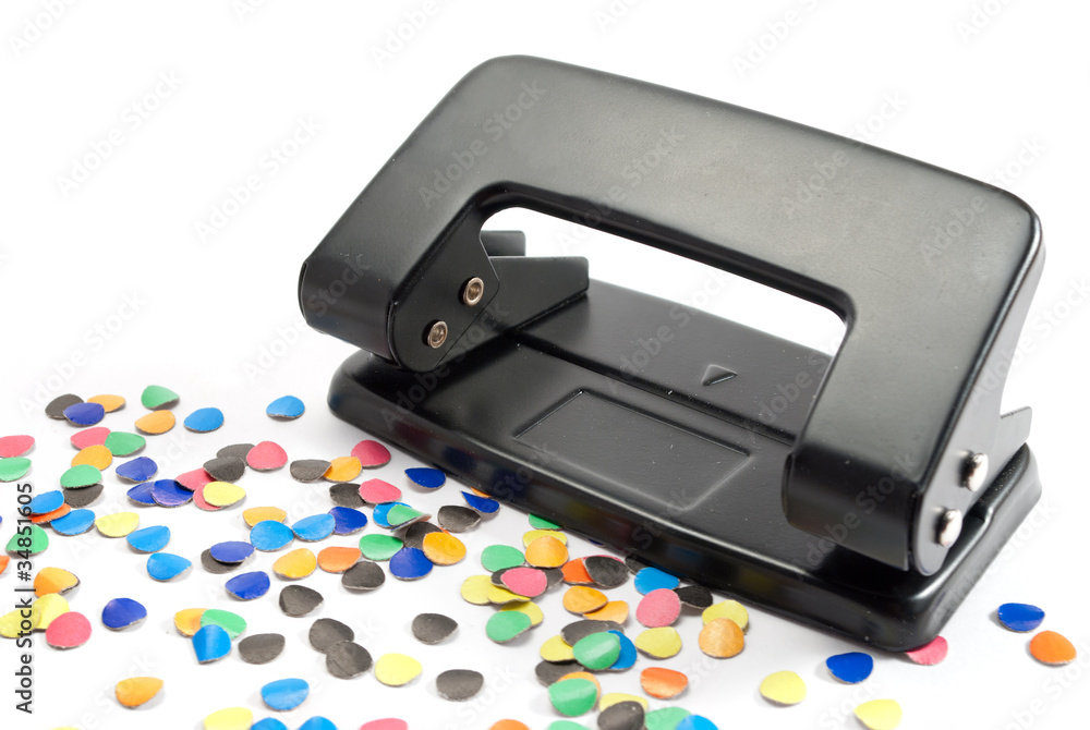 Hole puncher and some confetti.