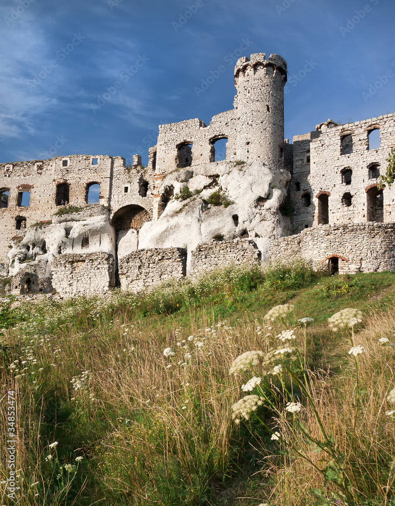 Gothic rocky castles in Poland. Touristic route of Eagle's Nest