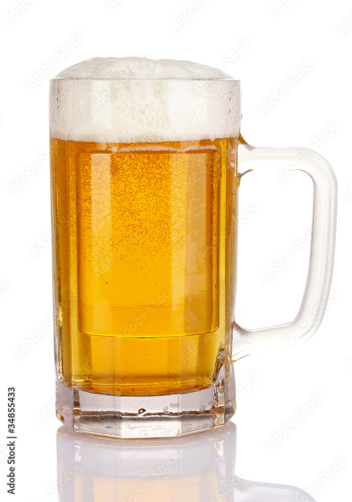 mug of beer isolated on white mug of beer isolated on white