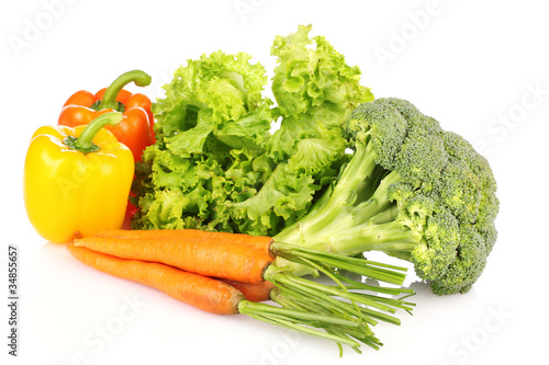 A set of fresh vegetables isolated on white