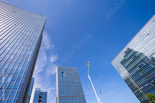 modern glass silhouettes of skyscrapers