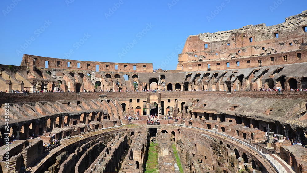 inside the Colosseum in Rome