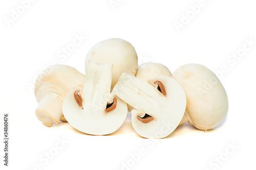Fresh mushrooms, isolated on white