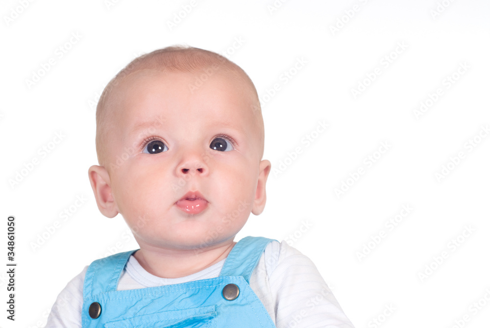 cute baby on white