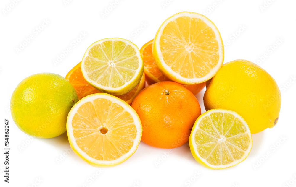 Lemon, lime and orange citrus fruit slices