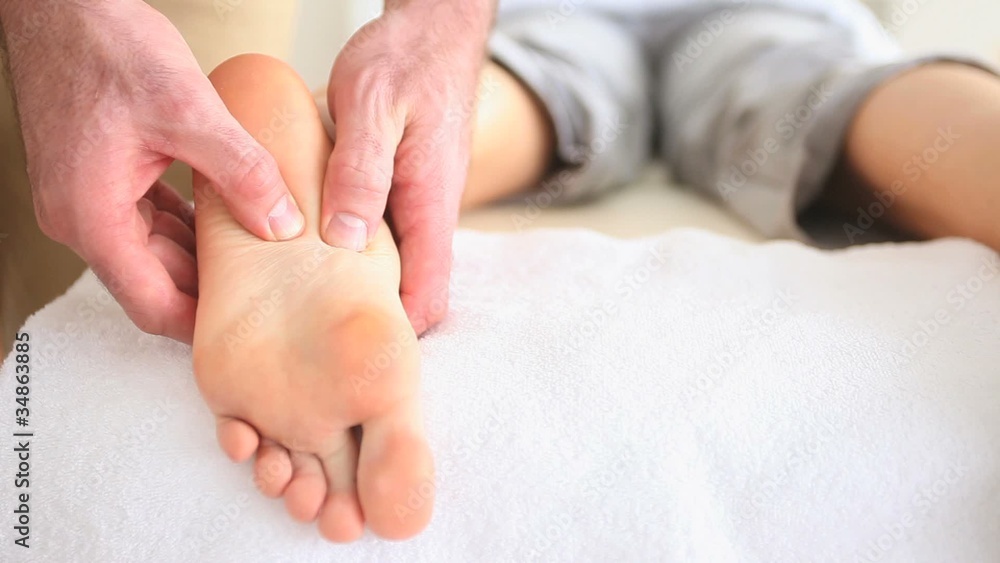 Close up of a reflexology massage Close up of a reflexology massage