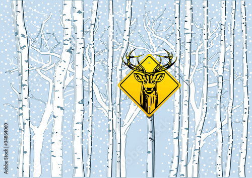 Achtung Hirsch im Wald