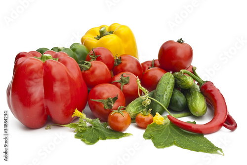 Vegetables isolated on white